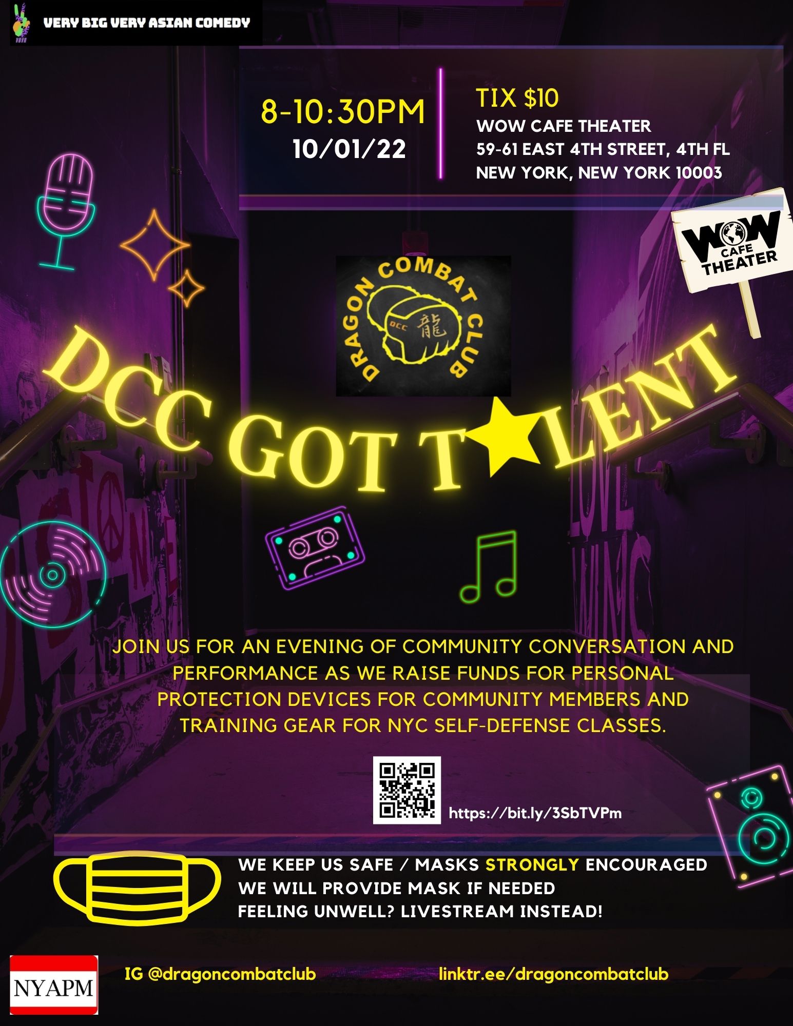 Dragon Combat Club talent show flyer